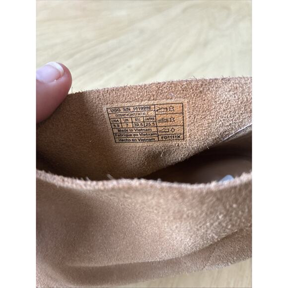 UGG Ginger Open Toe Suede Leather Ankle Boots Size 8.5 EUC Classic Boho Retro - Picture 5 of 8